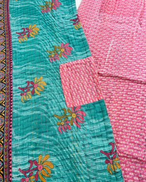 Kantha Table Runner | 60in - Asha Project Kantha - Saree - Handmade