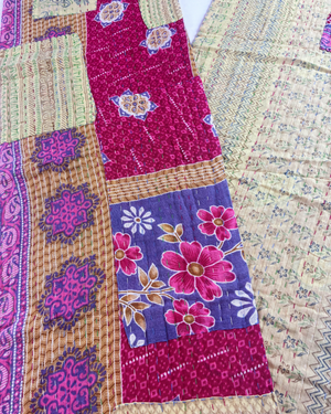 Kantha Table Runner | 60in - Asha Project Kantha - Saree - Handmade
