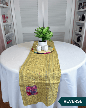 Kantha Table Runner | 60in - Asha Project Kantha - Saree - Handmade