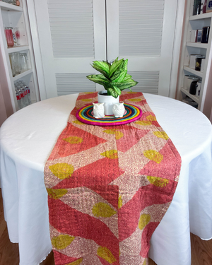 Kantha Table Runner | 80in - Asha Project Kantha - Saree - Handmade