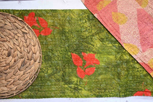 Kantha Table Runner | 80in - Asha Project Kantha - Saree - Handmade