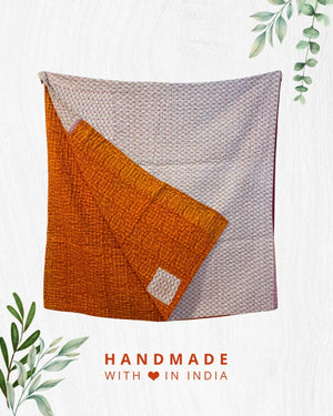 Kantha Throw Blanket - Asha Project Kantha - Saree - Handmade