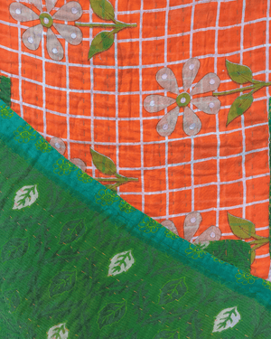 Kantha Throw Blanket - Asha Project Kantha - Saree - Handmade