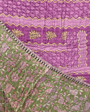 Kantha Throw Blanket - Asha Project Kantha - Saree - Handmade