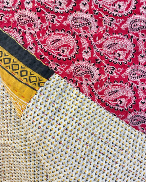 Kantha Throw Blanket - Asha Project Kantha - Saree - Handmade