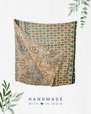 Kantha Throw Blanket - Asha Project Kantha - Saree - Handmade
