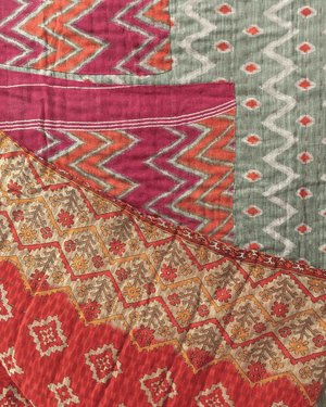 Kantha Throw Blanket - Asha Project Kantha - Saree - Handmade