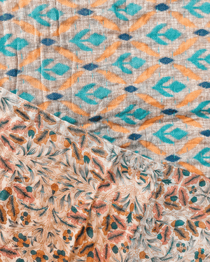 Kantha Throw Blanket - Asha Project Kantha - Saree - Handmade