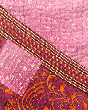 Kantha Throw Blanket - Asha Project Kantha - Saree - Handmade