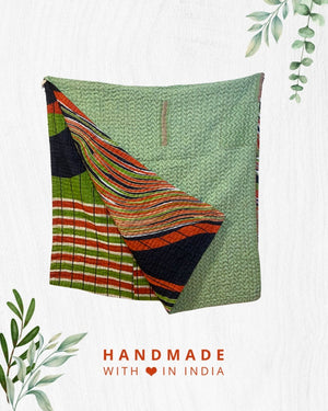 Kantha Throw Blanket - Asha Project Kantha - Saree - Handmade