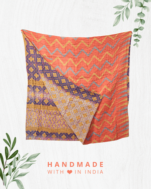 Kantha Throw Blanket - Asha Project Kantha - Saree - Handmade