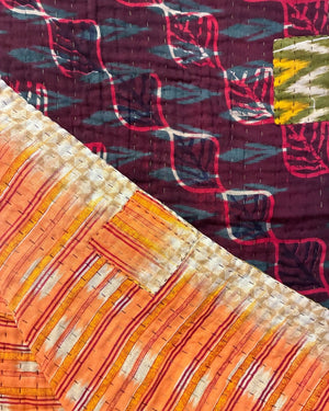 Kantha Throw Blanket - Asha Project Kantha - Saree - Handmade