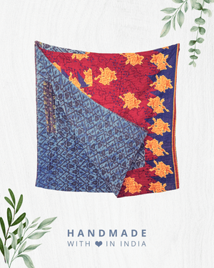 Kantha Throw Blanket - Asha Project Kantha - Saree - Handmade