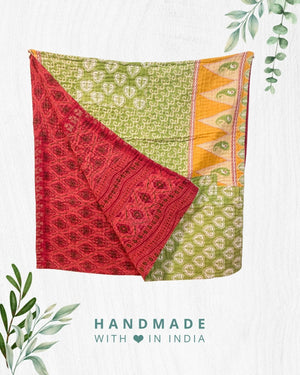 Kantha Throw Blanket - Asha Project Kantha - Saree - Handmade