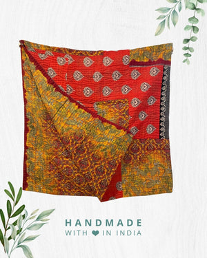 Kantha Throw Blanket - Asha Project Kantha - Saree - Handmade