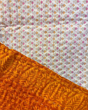 Kantha Throw Blanket - Asha Project Kantha - Saree - Handmade