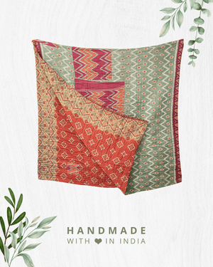 Kantha Throw Blanket - Asha Project Kantha - Saree - Handmade
