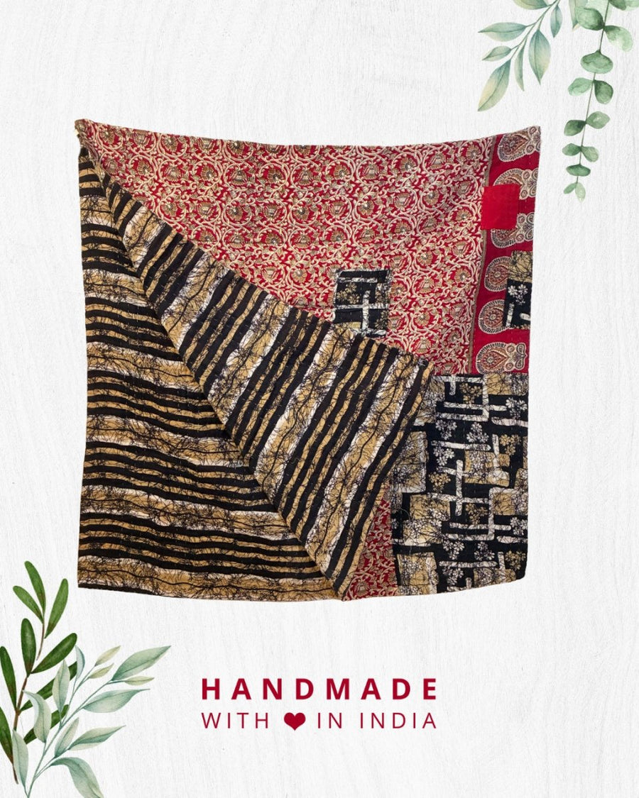 Kantha Throw Blanket - Asha Project Kantha - Saree - Handmade