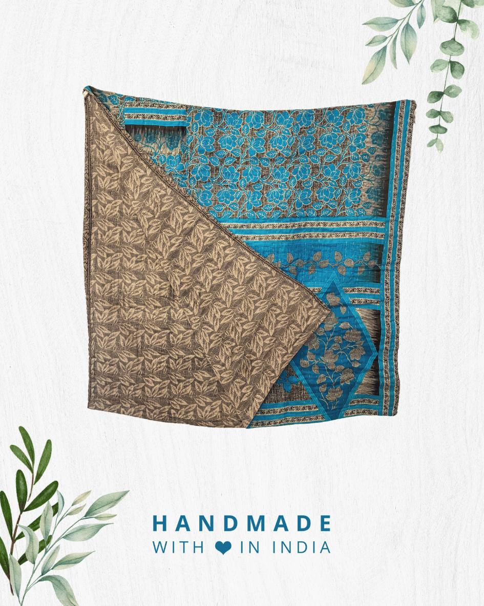 Kantha Throw Blanket - Asha Project Kantha - Saree - Handmade