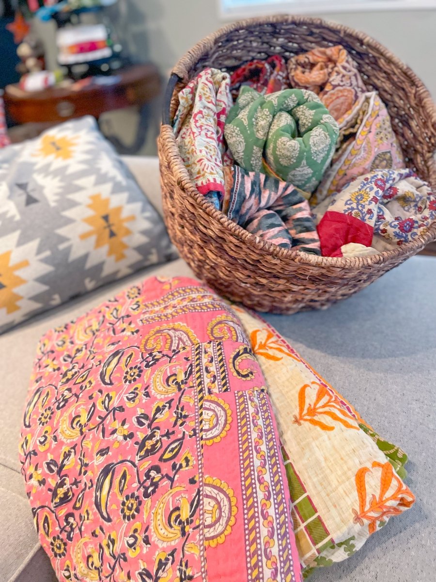 Kantha Throw Blanket | Assorted - Asha Project Kantha - Saree - Handmade