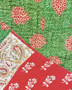 Kantha Throw Blanket | Christmas - Asha Project Kantha - Saree - Handmade