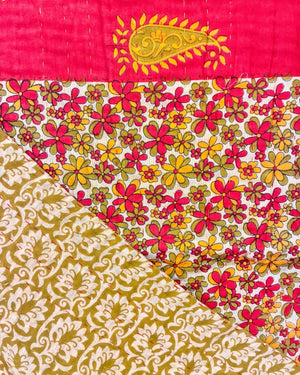 Kantha Throw Blanket | Christmas - Asha Project Kantha - Saree - Handmade