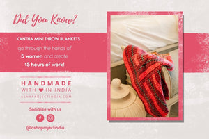 Mini Kantha Throw Blanket | Christmas - Asha Project Kantha - Saree - Handmade