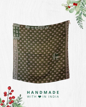 Mini Kantha Throw Blanket | Christmas - Asha Project Kantha - Saree - Handmade