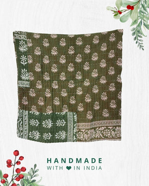 Mini Kantha Throw Blanket | Christmas - Asha Project Kantha - Saree - Handmade