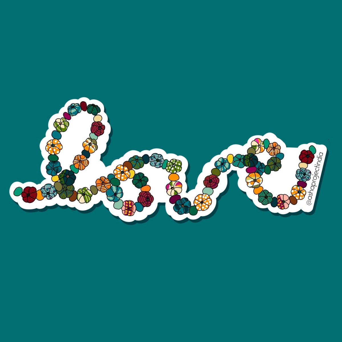 Mini Saree Pumpkin Garland | Vinyl Sticker - Asha Project Kantha - Saree - Handmade