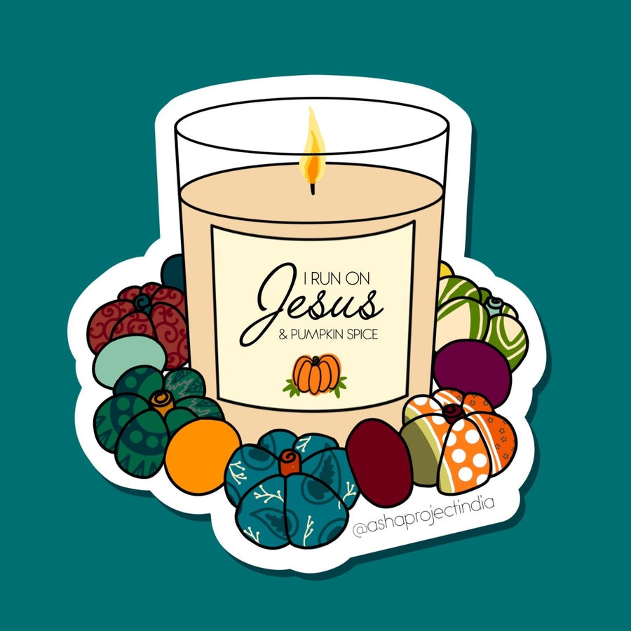 Mini Saree Pumpkin Wreath | Vinyl Sticker - Asha Project Kantha - Saree - Handmade