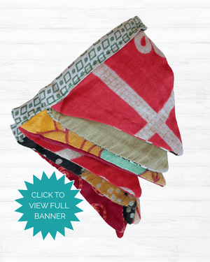 Mini Saree Triangle Banner | Christmas - Asha Project Kantha - Saree - Handmade