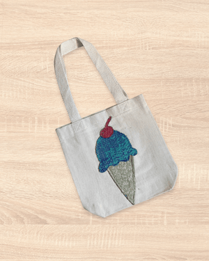 Mini Vintage Kantha Tote | Icecream Cone - Asha Project Kantha-Saree-Handmade
