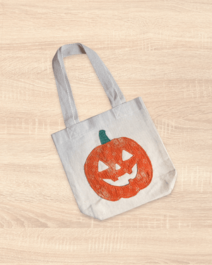 Mini Vintage Kantha Tote | Jack-o-Lantern - Asha Project Kantha-Saree-Handmade