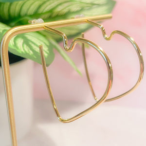 Open Heart Hoops | Gold - Asha Project Kantha - Saree - Handmade