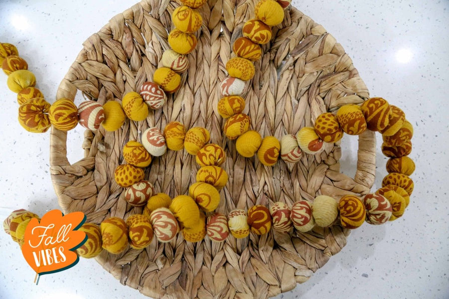 Saree Bead Garland | Pattern - Asha Project Kantha - Saree - Handmade