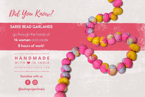 Saree Bead Garland | Valentine - Asha Project Kantha - Saree - Handmade