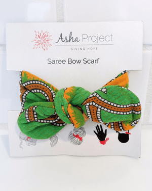Saree Bow Hair Scarf - Asha Project Kantha - Saree - Handmade