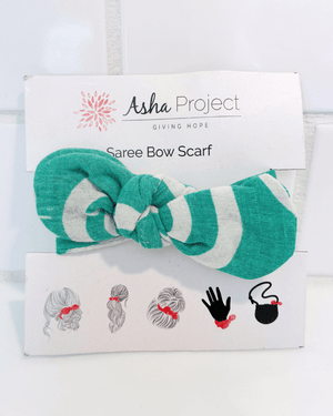 Saree Bow Hair Scarf - Asha Project Kantha - Saree - Handmade