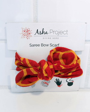 Saree Bow Hair Scarf - Asha Project Kantha - Saree - Handmade