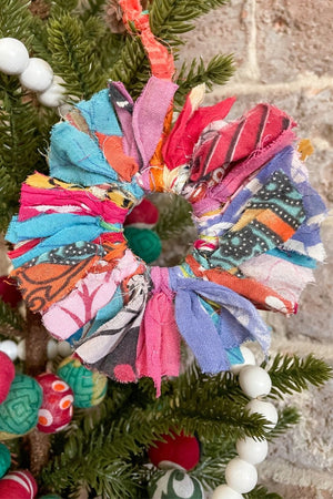 Saree Christmas Ornament | Sunburst - Asha Project Kantha - Saree - Handmade