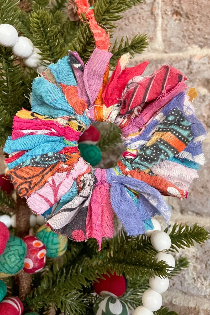 Saree Christmas Ornament | Sunburst - Asha Project Kantha - Saree - Handmade