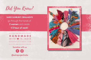 Saree Christmas Ornament | Sunburst - Asha Project Kantha - Saree - Handmade