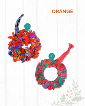 Saree Christmas Ornament | Wreath | Large - Asha Project Kantha - Saree - Handmade