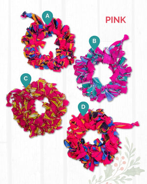 Saree Christmas Ornament | Wreath | Large - Asha Project Kantha - Saree - Handmade