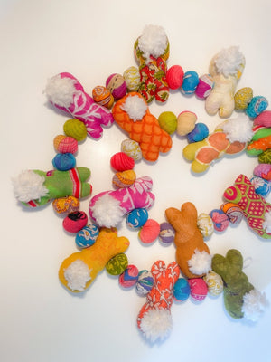 Saree Easter Garland | 5 ft - Asha Project Kantha - Saree - Handmade