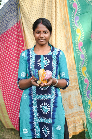 Saree Elephant - Asha Project Kantha - Saree - Handmade