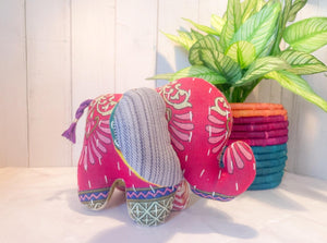 Saree Elephant | Assorted - Asha Project Kantha - Saree - Handmade