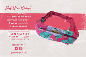 Saree Headband | Bandana - Asha Project Kantha - Saree - Handmade