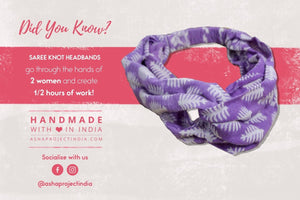 Saree Headband | Knot - Asha Project Kantha - Saree - Handmade